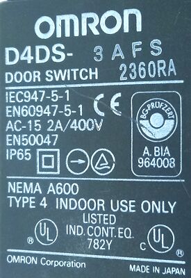 Omron D4DS-3AFS 400 V AC 2 A Safety Door Interlock Switch