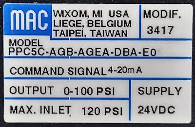 MAC Valves PPC5C-AGB-AGEA-DBA-E0 Proportional Pressure Control Valve