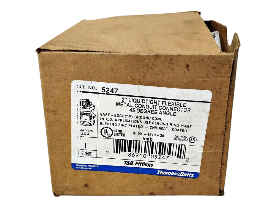 Thomas & Betts 5247 45-deg Angle 2" Liquidtight Flexible Metal Conduit Connector