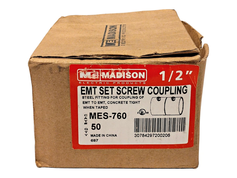 Madison Electric MES-760 1/2 in EMT Conduit Set Screw Coupling