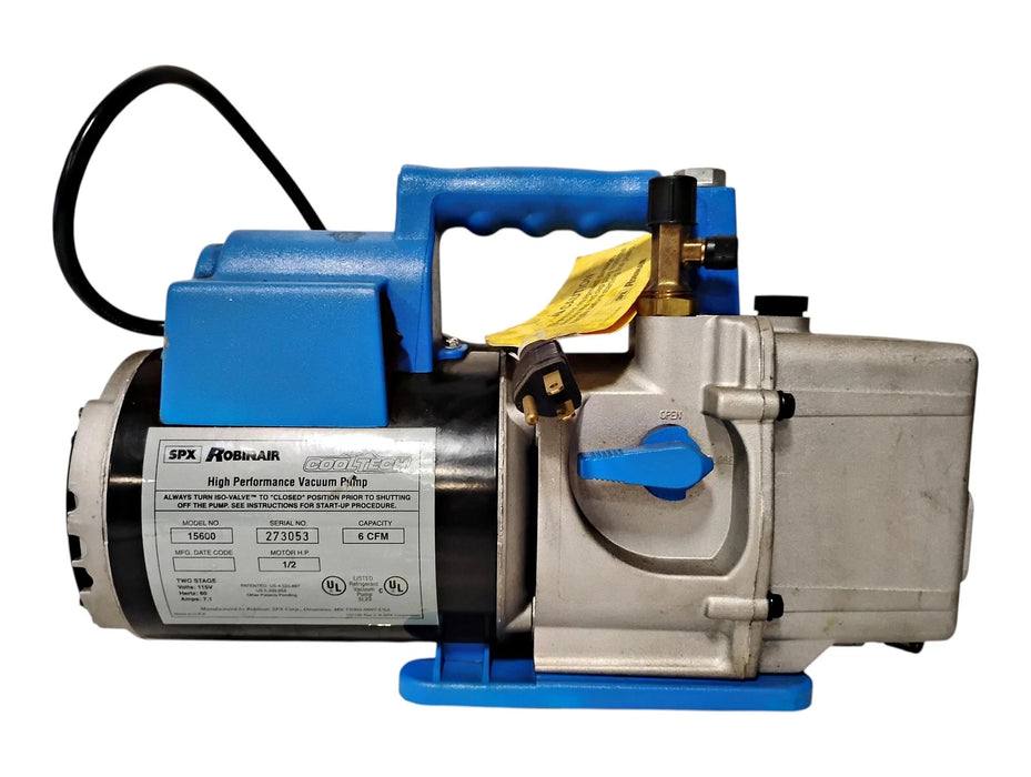 Robinair 15600 115 V 7.1 A 1/2 HP 6 CFM COOLTECH High Performance Vacuum Pump