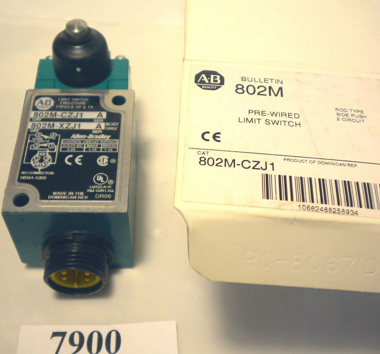 Allen-Bradley Limit Switch 802M-CZJ1 Rod Type Side Push 2 Circuit