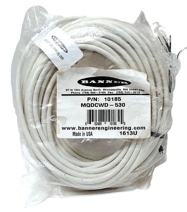 Banner Engineering MQDCWD-530 10185 Shielded PLC Cable w/ 5 Pin Female Connector