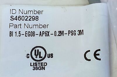 Turck BI1.5-EG08-AP6X-0.2M-PSG3M 4602298 10-30VDC Inductive Proximity Sensor