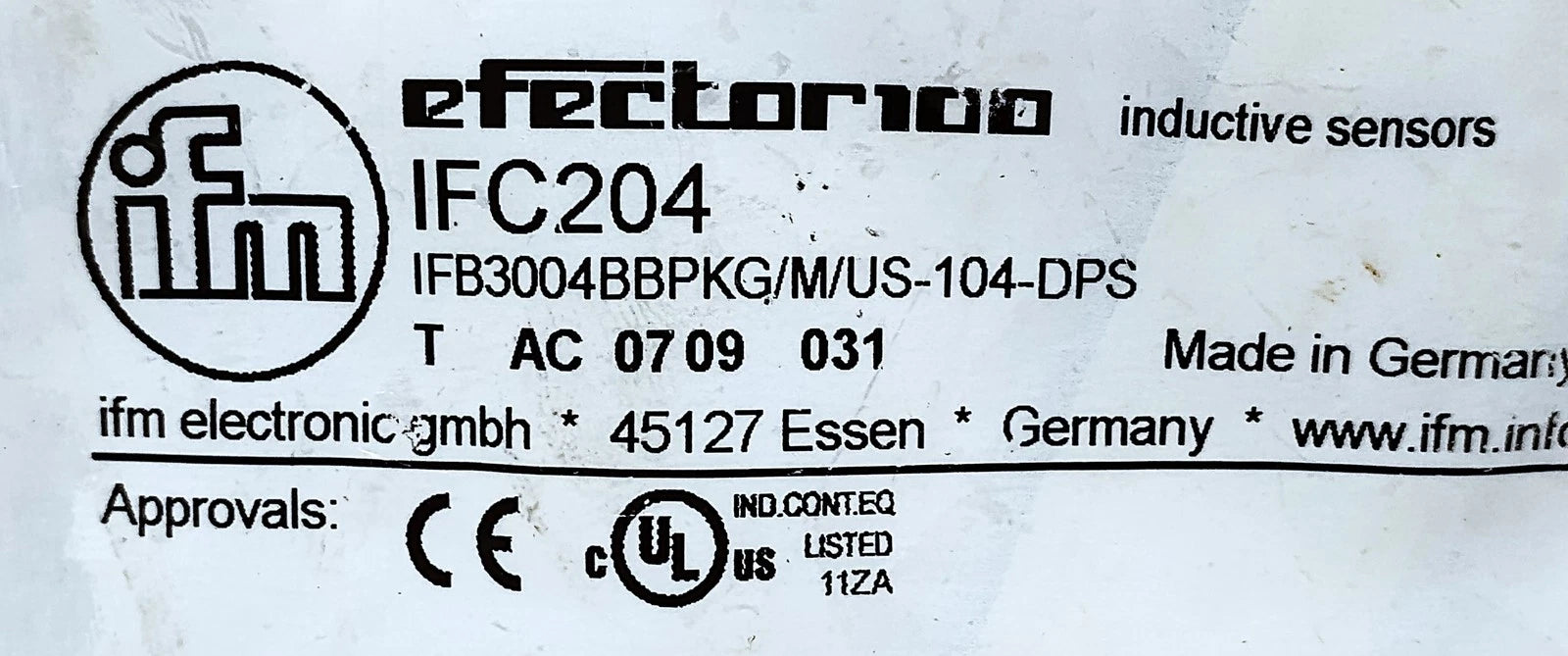 Efector IFB3004BBPKG/US-104 IFC204 10-36 V DC Inductive Proximity Sensor