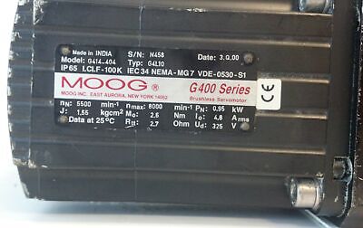 Moog G414-404 Brushless Servo w/ Thomson 32-216006-8877 Gearhead & Locking Hub