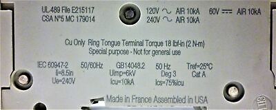 Schneider Electric 60210F 10A 120 Volt Miniature Circuit Breaker