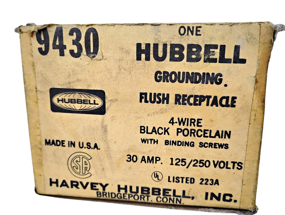 Hubbell 9430 HBL9430 30 A 125/250 V 4-Wire Porcelain Grounding Flush Receptacle