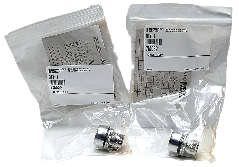 Sprecher Schuh D7M-FA2 7M032 Black Flush Metal Momentary Pushbutton Operator