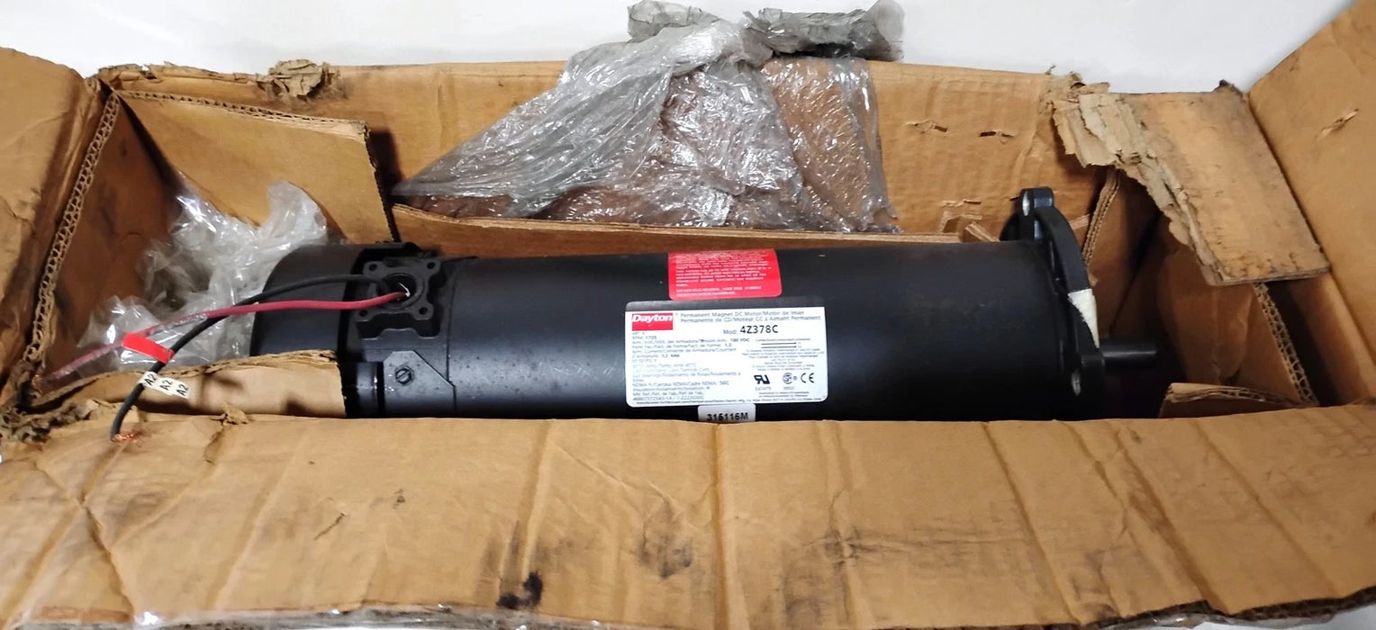 Dayton 4Z378C 180 V DC 1725 RPM 1 HP TEFC NEMA 56 Permanent Magnet DC Motor