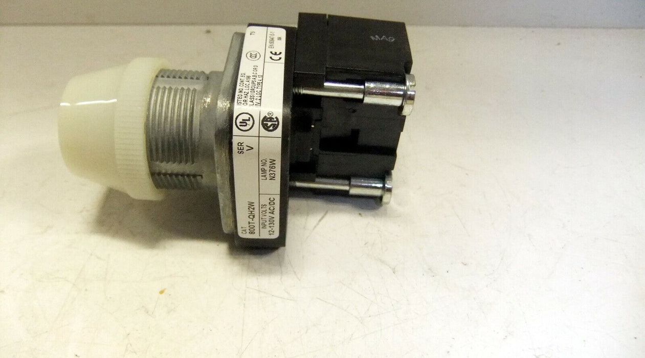 Allen-Bradley White Pilot Light 800T-QH2W