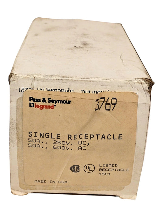 Pass Seymour 3769 600VAC/250VDC 50 A Twist-Lock Single Receptacle