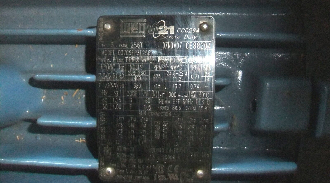 WEG 7.5 HP 3PH Motor 00709EP3E256T