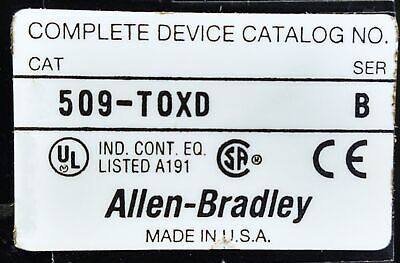 Allen-Bradley 509-TOXD NEMA Size 00 Non-Reversing Starter with 110/120V Coil