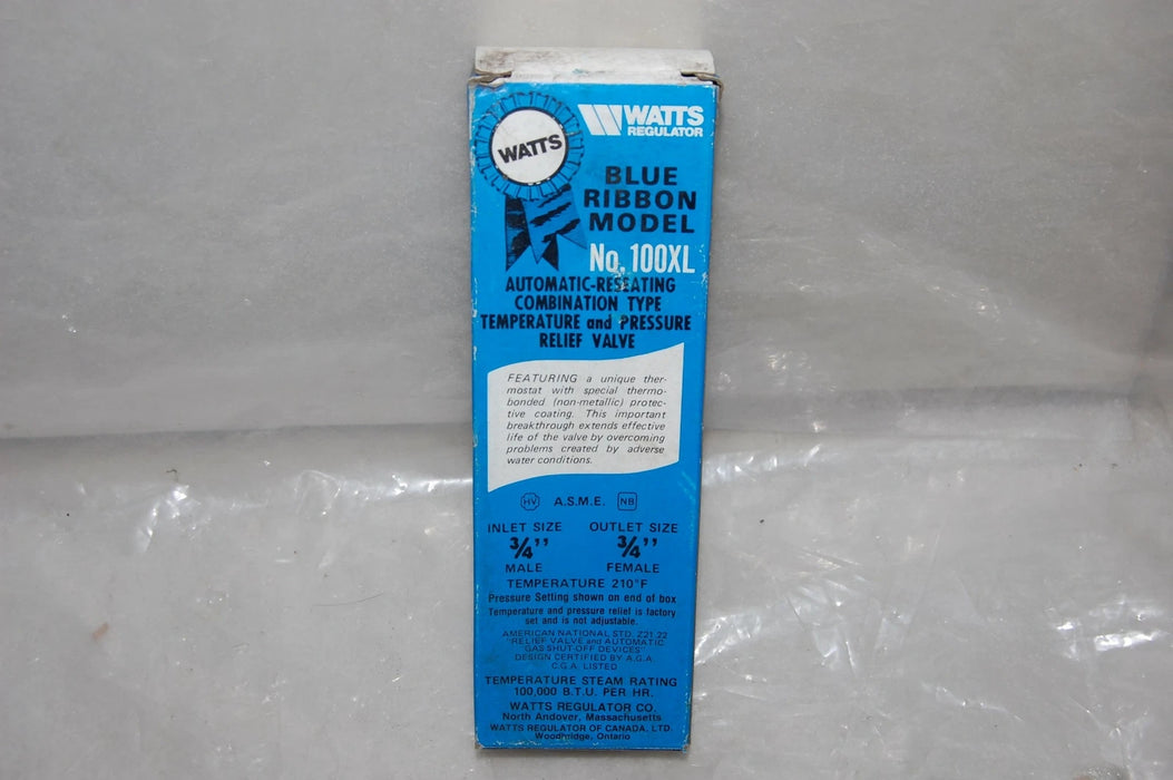Watts 100XL-4 M4 3/4" Blue Ribbon Temperature and Pressure Relief Valve