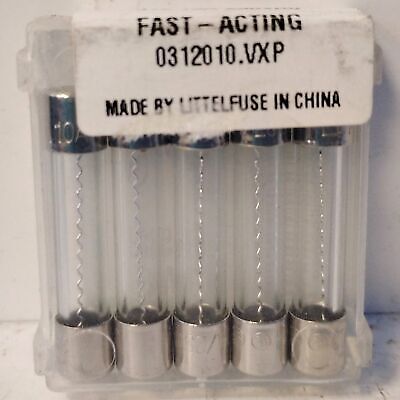 Littelfuse 312010P 250 V AC 10 A Fast Acting Glass Fuses - Lot of 25