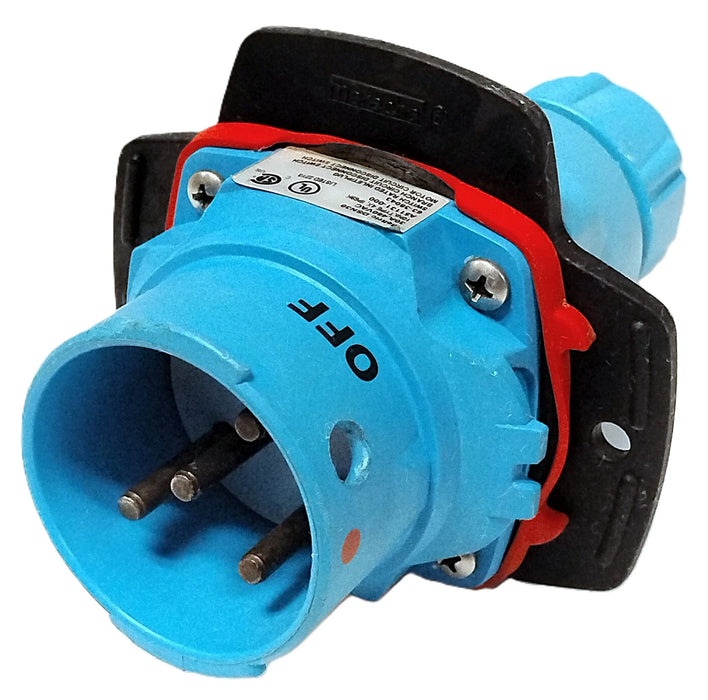 Meltric 63-38043 DSN30 480 V AC 30 A 3 Phase 4 Wire 3 Pole Grounded Male Inlet