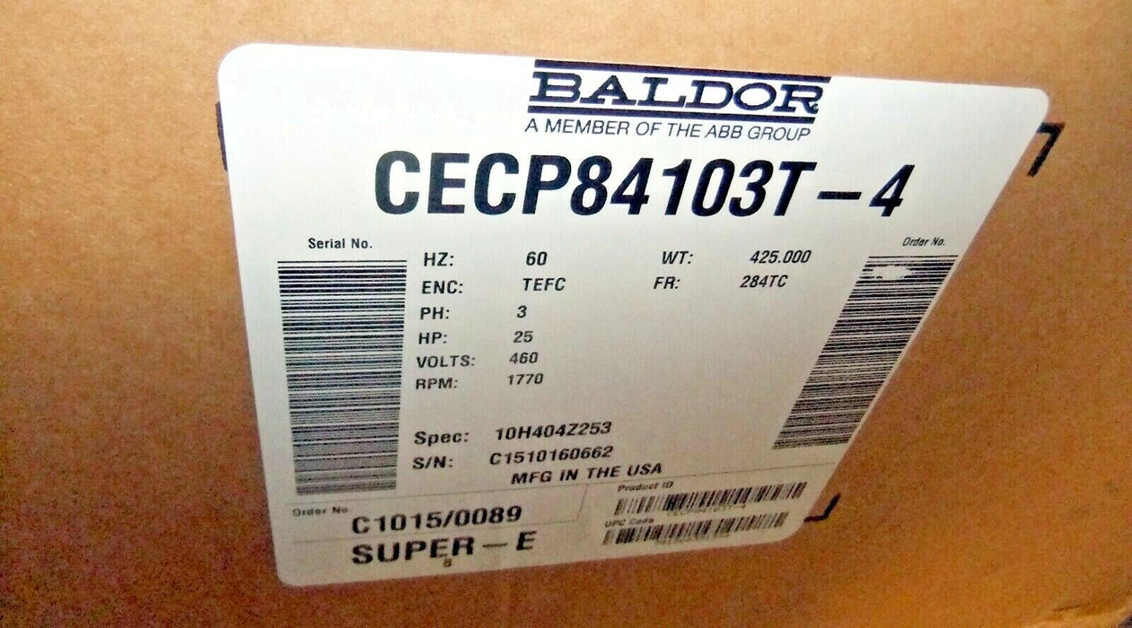 Baldor 25HP Motor CECP84103T-4