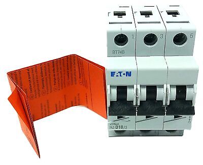 Eaton FAZ-D10/3 277 V AC/125 V DC 10 A 3 Pole Miniature Supplementary Protector
