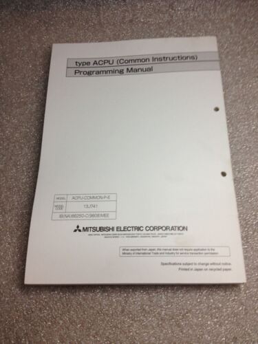 MELSEC Mitsubishi 13J741 TYPE ACPU Programming Module Manual
