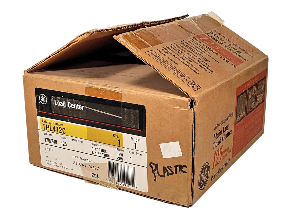 GE TPL412C 120/240 V AC 125 A Load Center w/ 4-1 in THQL Spaces