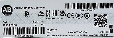 Allen-Bradley 1756-L82ES ControlLogix 5580 Ser B FW 1.057 PLC Controller