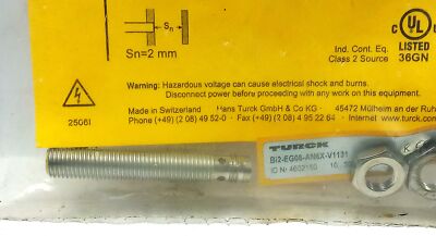 Turck BI2-EG08-AN6X-V1131 4602150 10-30 V DC SS Inductive Proximity Sensor