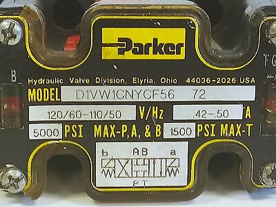Parker D1VW1CNYCF56 72 Hydraulic Solenoid Valve