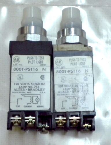Lot of 2 Allen-Bradley Pilot Lights 800T-PST16W