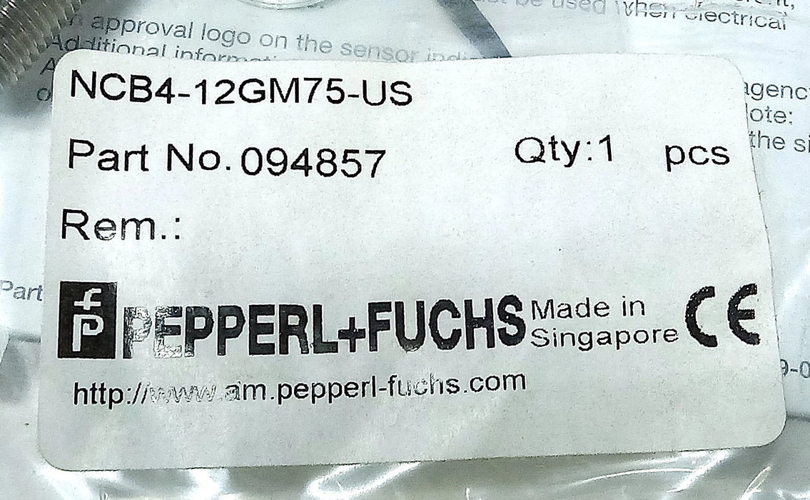 Pepperl Fuchs NCB4-12GM75-US 094857 Inductive Proximity Sensor