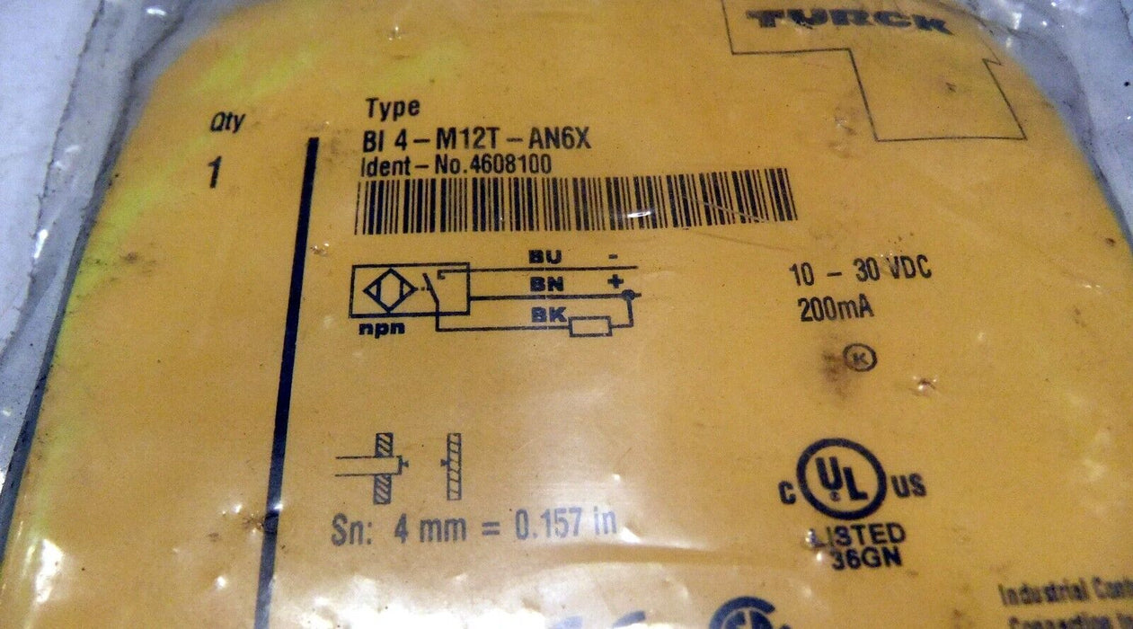 Turck BI4-M12T-AN6X Embeddable Sensor 4mm Range