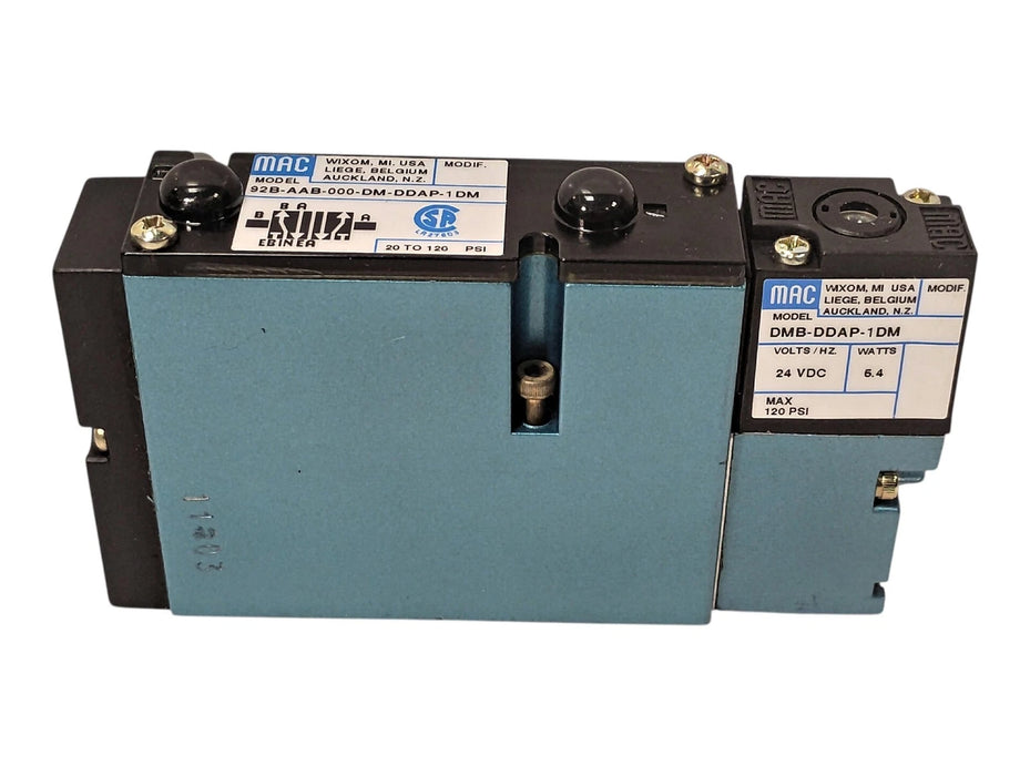 MAC Valves 92B-AAB-000-DM-DDAP-1DM 20-120 psi Solenoid Valve w/ 24 V DC Coil