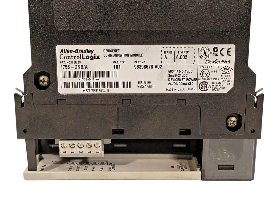 Allen-Bradley 1756-DNB Ser A CAT Rev T01 F/W Rev 6.002 24 VDC Digital PLC Module