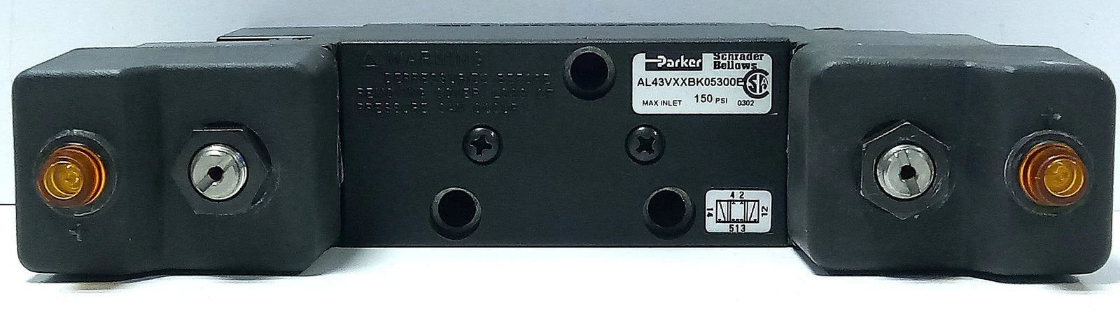 Parker AL43VXXBK05300B 150 psi Double-Acting Solenoid Valve w/ 110/120 V AC Coil