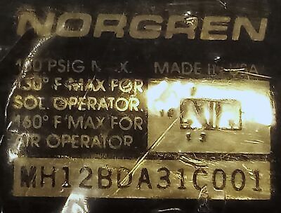 Norgren MH12BDA31C001 Manual Control Valve