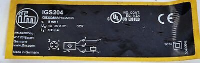 IFM EfectorIGB3008BBPKG/M US-104-DPS IGS204 Inductive Proximity Sensor