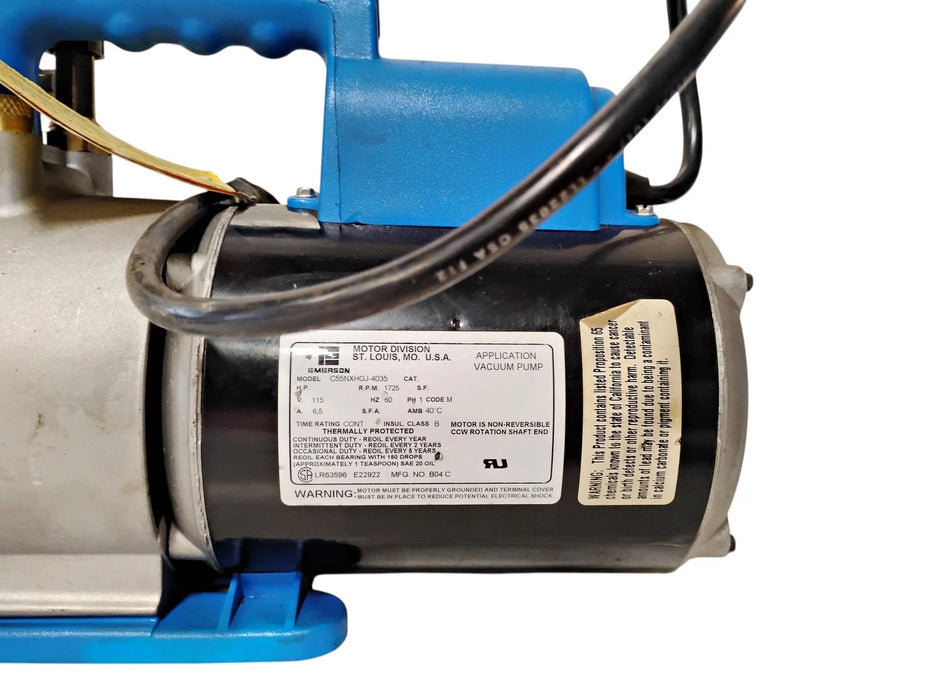 Robinair 15600 115 V 7.1 A 1/2 HP 6 CFM COOLTECH High Performance Vacuum Pump