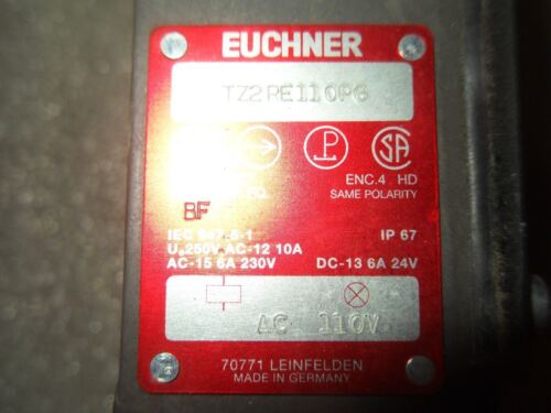 1 Euchner Tz2Re110Pg 6-10A 250V 110Vac Safety Switch