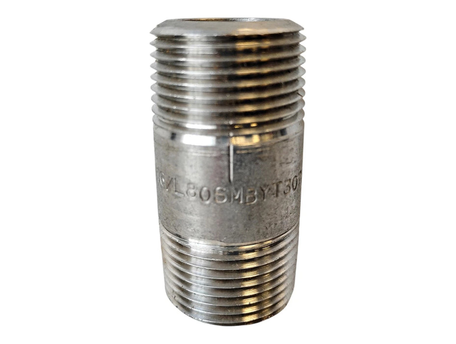Merit Brass 6512-200 3/4" x 2" L MNPT Sch 80 316 Stainless Steel Pipe Nipple