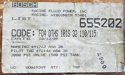 Racine FD4-DTHS-101S-32 110/115V 3000 psi Hydraulic Solenoid Valve