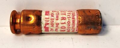 Ferraz Shawmut TR10R 250 V AC 10 A Tri-onic Time Delay Fuse - Lot of 8