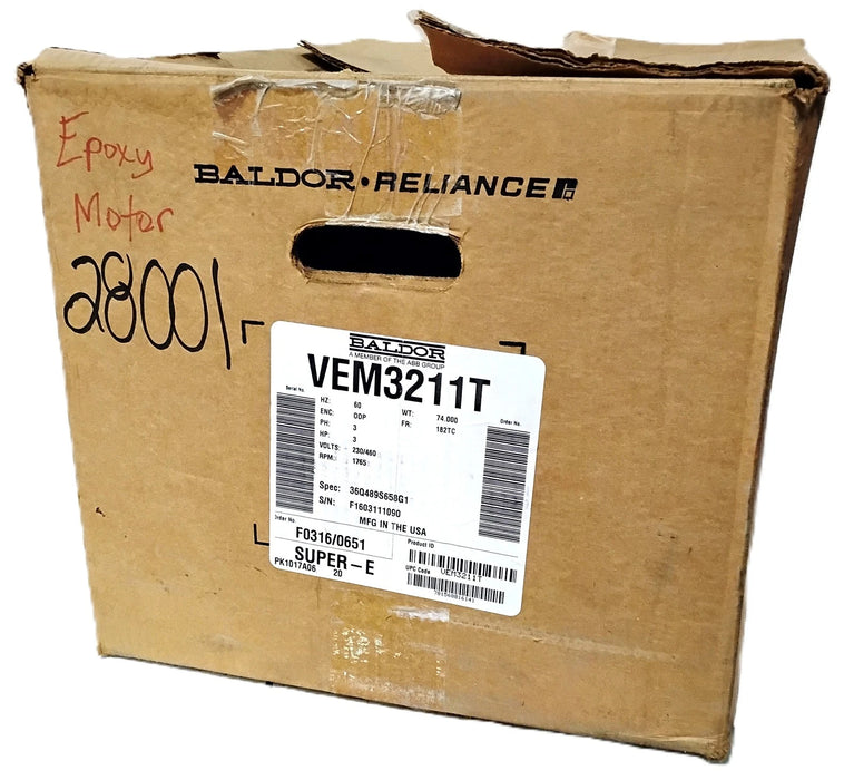 Baldor VEM3211T 230/460 V 3 HP 1765 RPM Super-E Motor