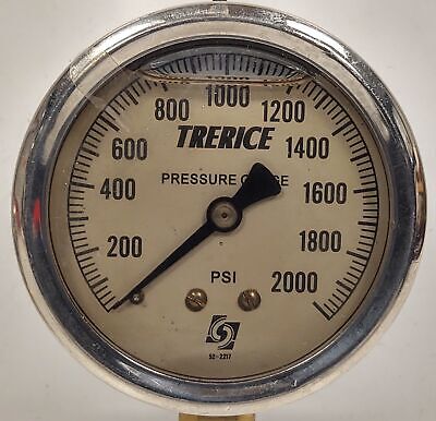 Trerice 52-2217 0-2000 psi Oil Filled Air Pressure Gauges
