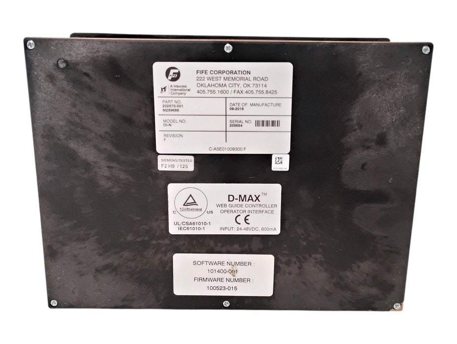 FIFE MAXCESS 200926-001 24-48 V 12 A D-MAX 1 Web Guide Controller w/ 202570-001