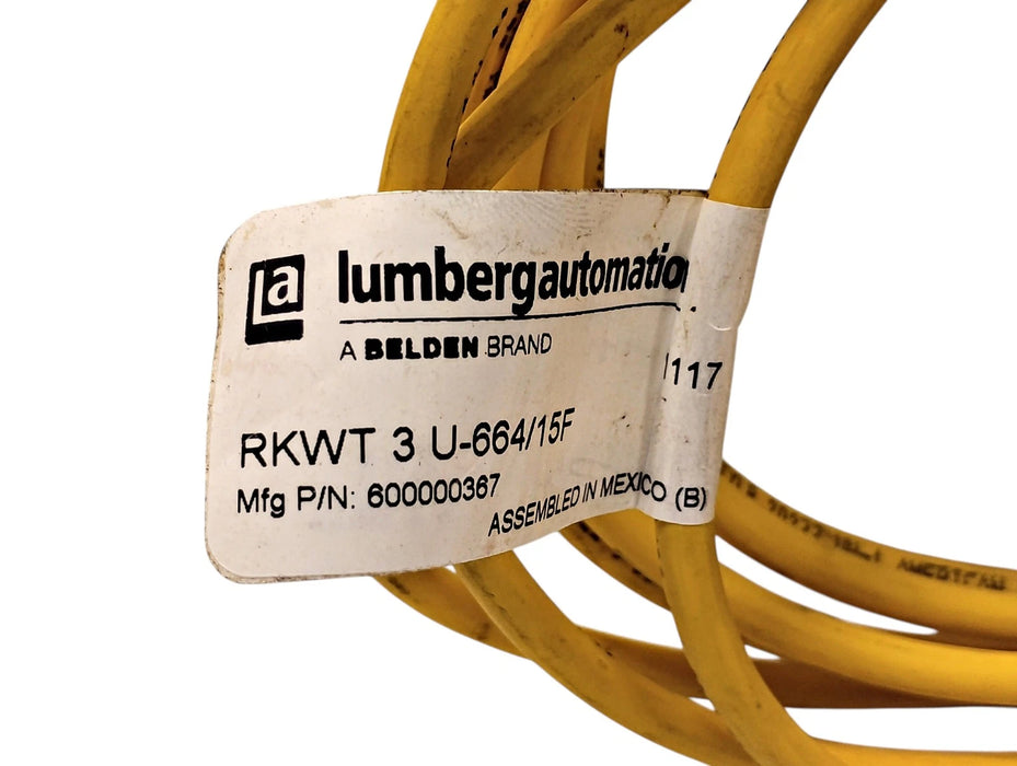 Lumberg Automation RKWT 3 U-664/15F PLC Cable