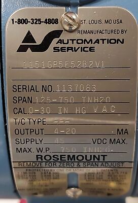 Rosemount 1151GP5E52B2V1 Pressure Transmitter