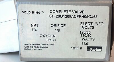 Parker 04F20O1208ACF 1/4" 2-Way Solenoid Valve w/ BB06-052-C05H 110/120 VAC Coil