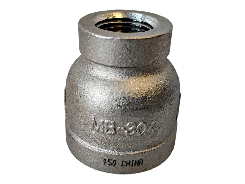 Merit Brass K412-1206 3/4" x 3/8" FNPT 304 SS Banded Reducing Coupling