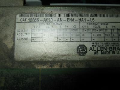 Allen-Bradley1336S-A020-AN-EN4-HA1-L6 Servo Drive