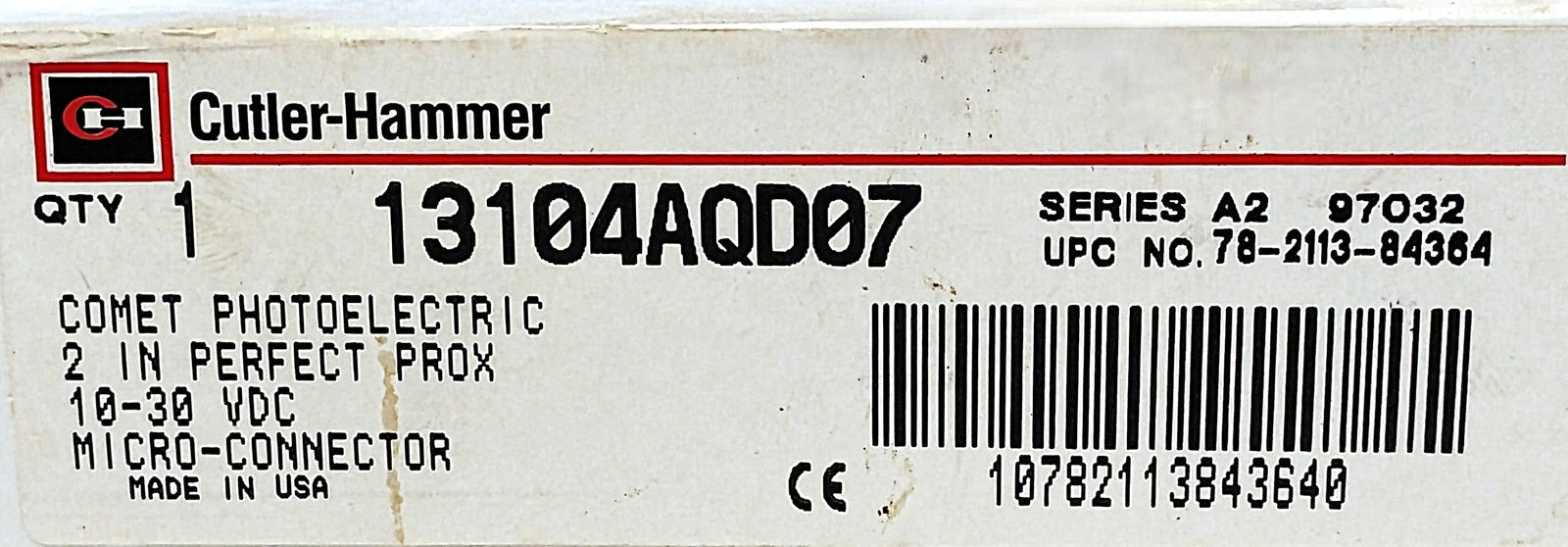 Cutler-Hammer 13104AQD07 Comet Series 10-30 V DC Photoelectric Proximity Sensor